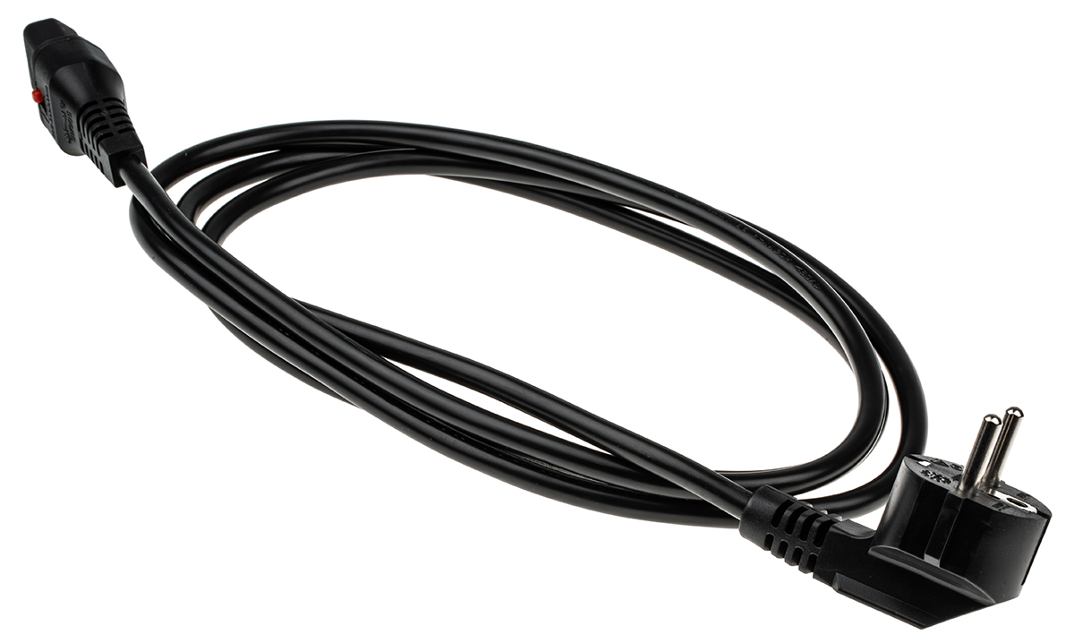Schaffner IEC C13 to CEE 7/7 Power Cord, 2 m Black Polyvinyl Chloride IL13