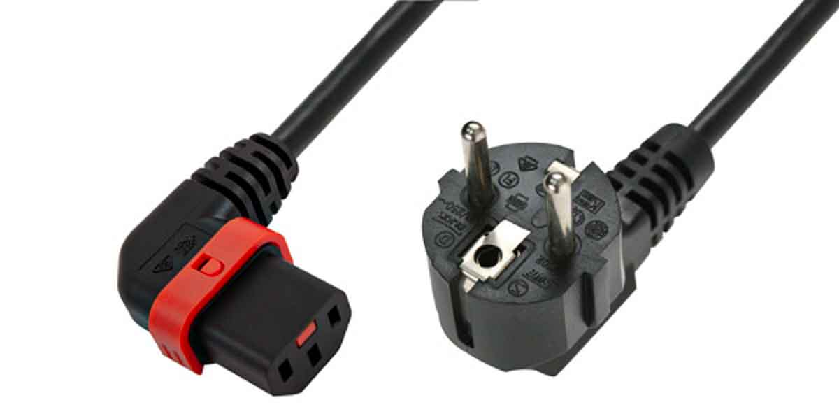 Schaffner IEC C13 to CEE 7/7 Power Cord, 2 m Black Polyvinyl Chloride IL13