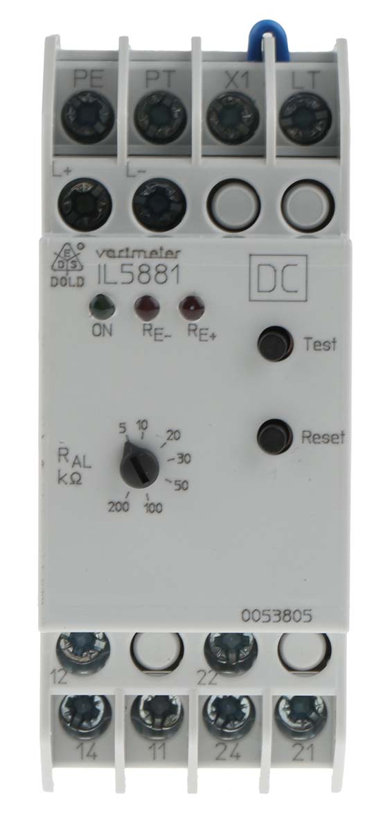 Dold Monitoring Relay, DPDT, DIN Rail, 220V ac, 240 V ac, 380 V ac, 415 V ac 24 to 60 V dc
