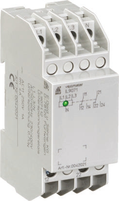 Dold Monitoring Relay, 3 Phase, 0.7 to 1.1 UN Monitor Range, DPDT, DIN Rail
