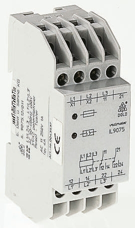 Dold Monitoring Relay, 3 Phase, DPDT, DIN Rail