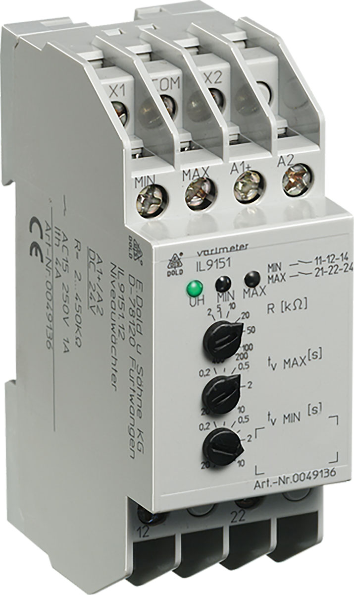 Dold Monitoring Relay, 2 CO, DIN Rail to 15mA, 24 V dc, 230V ac