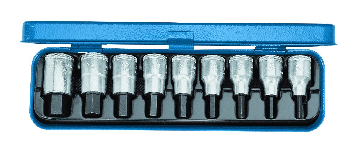 Gedore 9-Piece 1/2 in Hexagon Socket Set