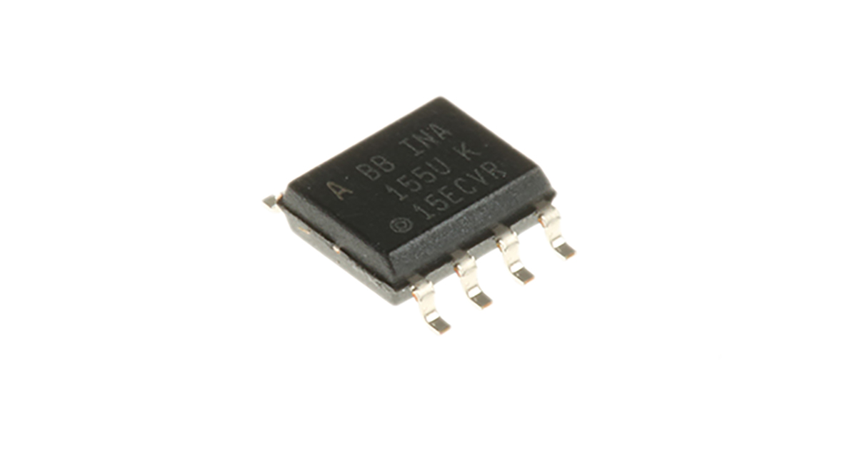 INA155UA Texas Instruments Instrumentation Amplifier, 1 mV Offset 550 kHz, 8-Pin 2.1 mA SOIC