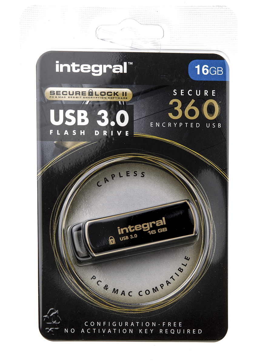 Integral Memory 16 GB USB 3.0 Software Encrypted Flash Drive