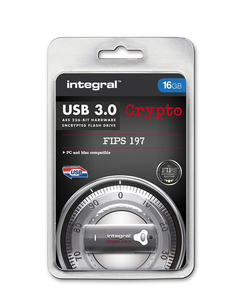 Integral Memory 16 GB USB 3.0 Hardware Encrypted Flash Drive
