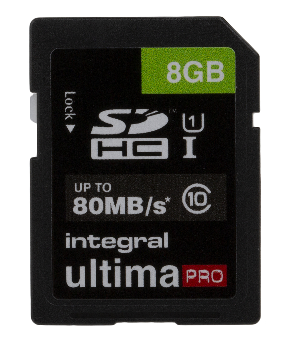 Integral Memory 8 GB SDHC SD Card, UHS 1 U1, Class 10
