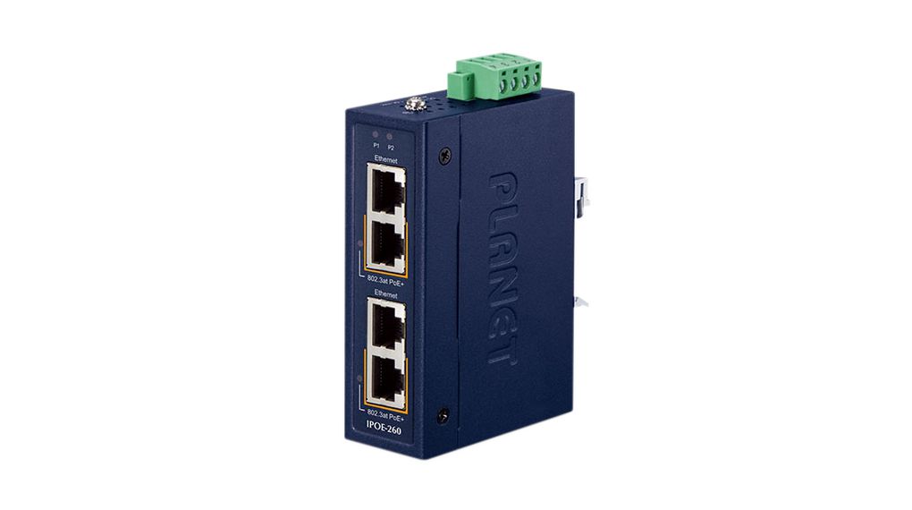 Planet 2 Port PoE Injector, 12V, 48 V, 56 V Input 72 W, 54V dc Output