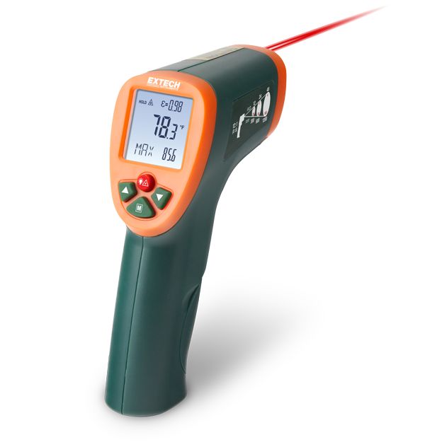 Extech IR270 Infrared Thermometer, -4 °F Min, 650 °C Max, ±1 % Accuracy, -4 to 1202°F Measurements