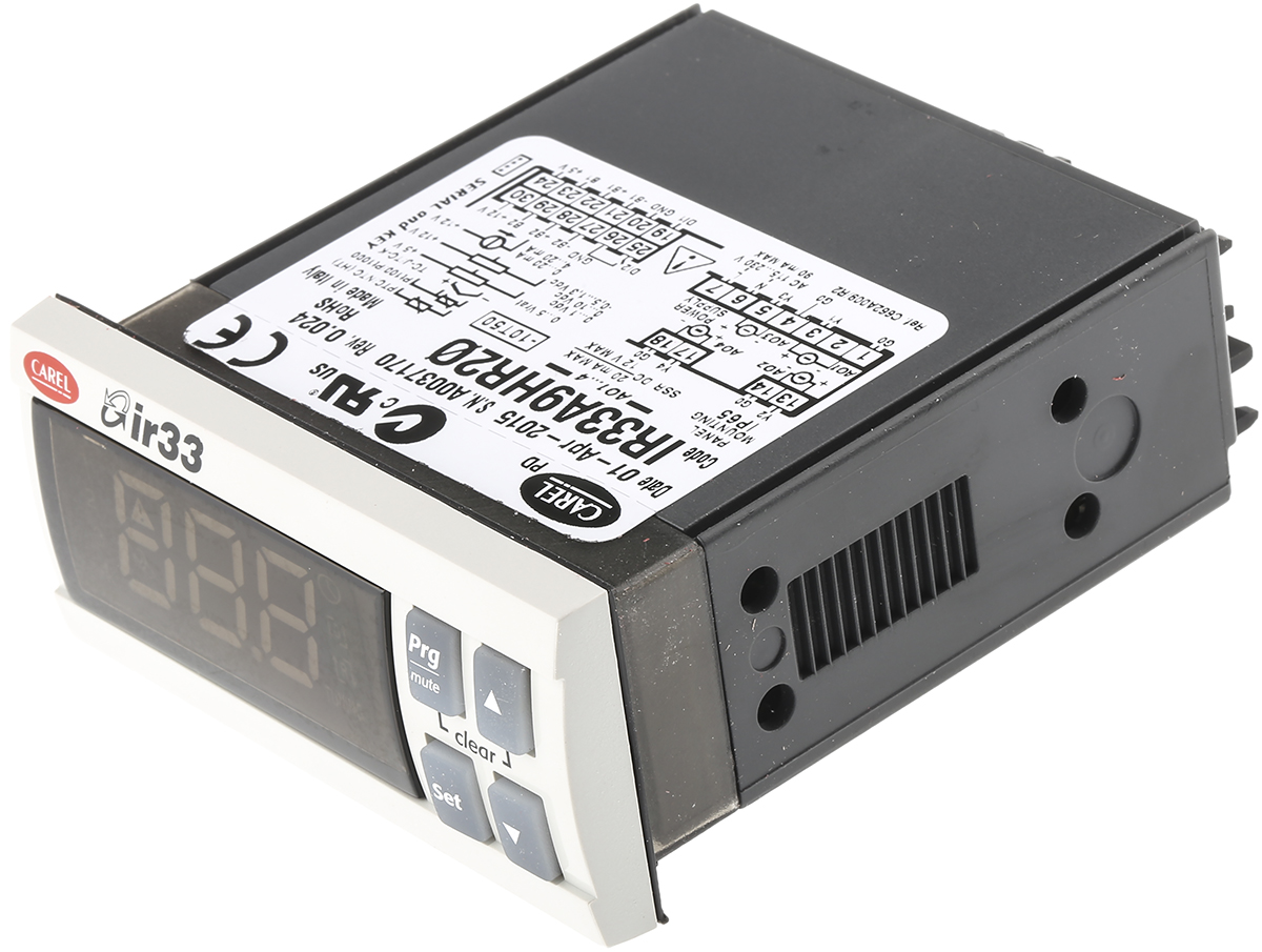 Carel IR33 Panel Mount PID Temperature Controller 2 Input, 4 Output Relay 230V ac On-Off