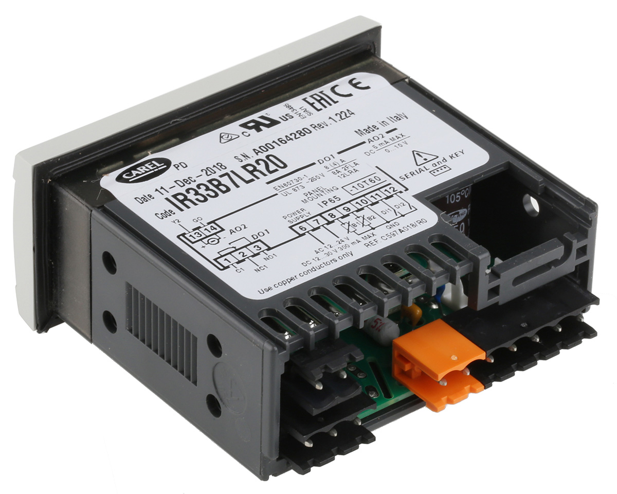 ir33b7lr20 Carel IR33 Panel Mount PID Temperature Controller 2 Input, 2 Output Analogue 230V Auto-tuning PID