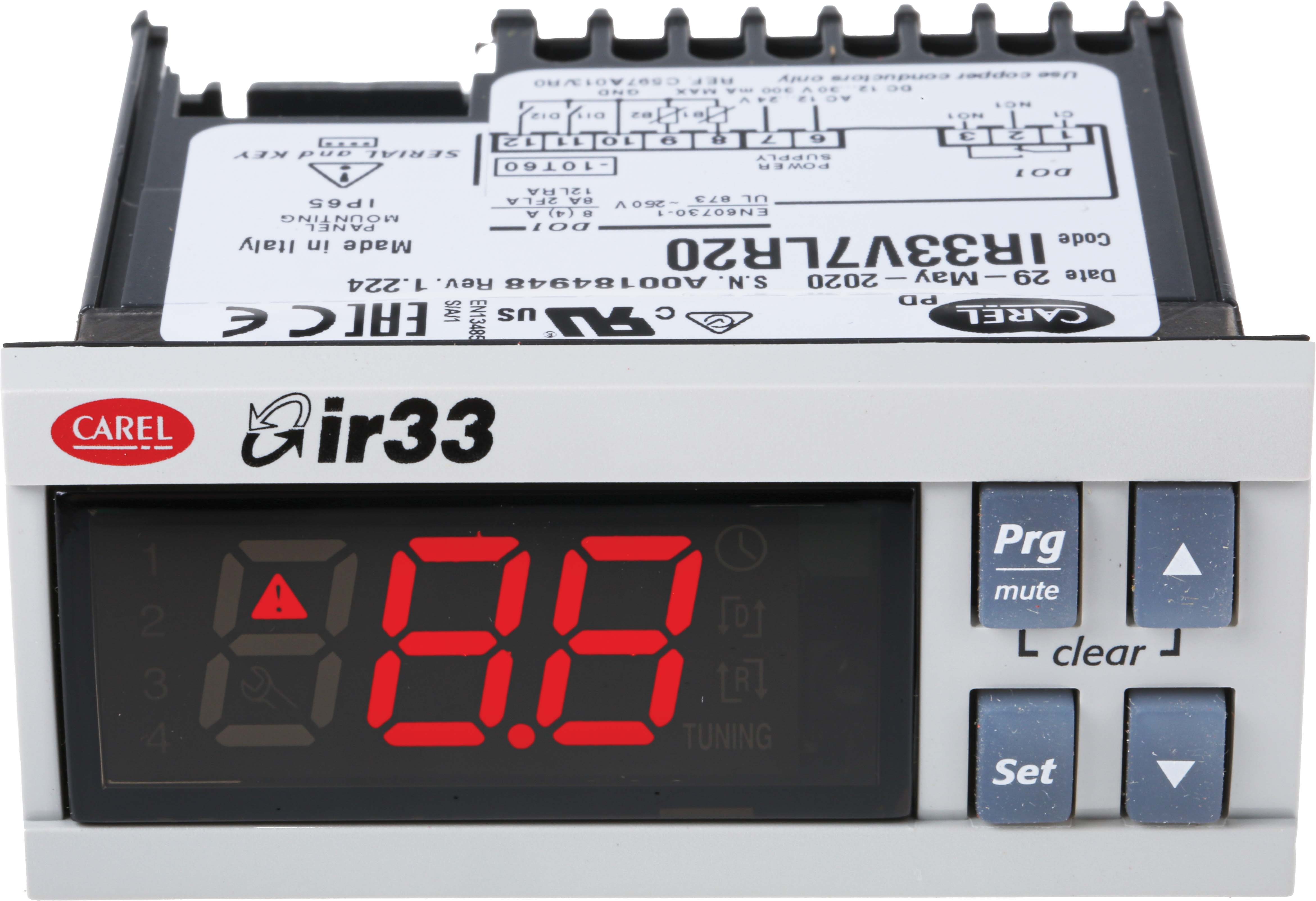 Carel IR33-DN33 Universal Panel Mount PID Temperature Controller 2 Input, 1 Output Relay 24V ac/dc PID Controller