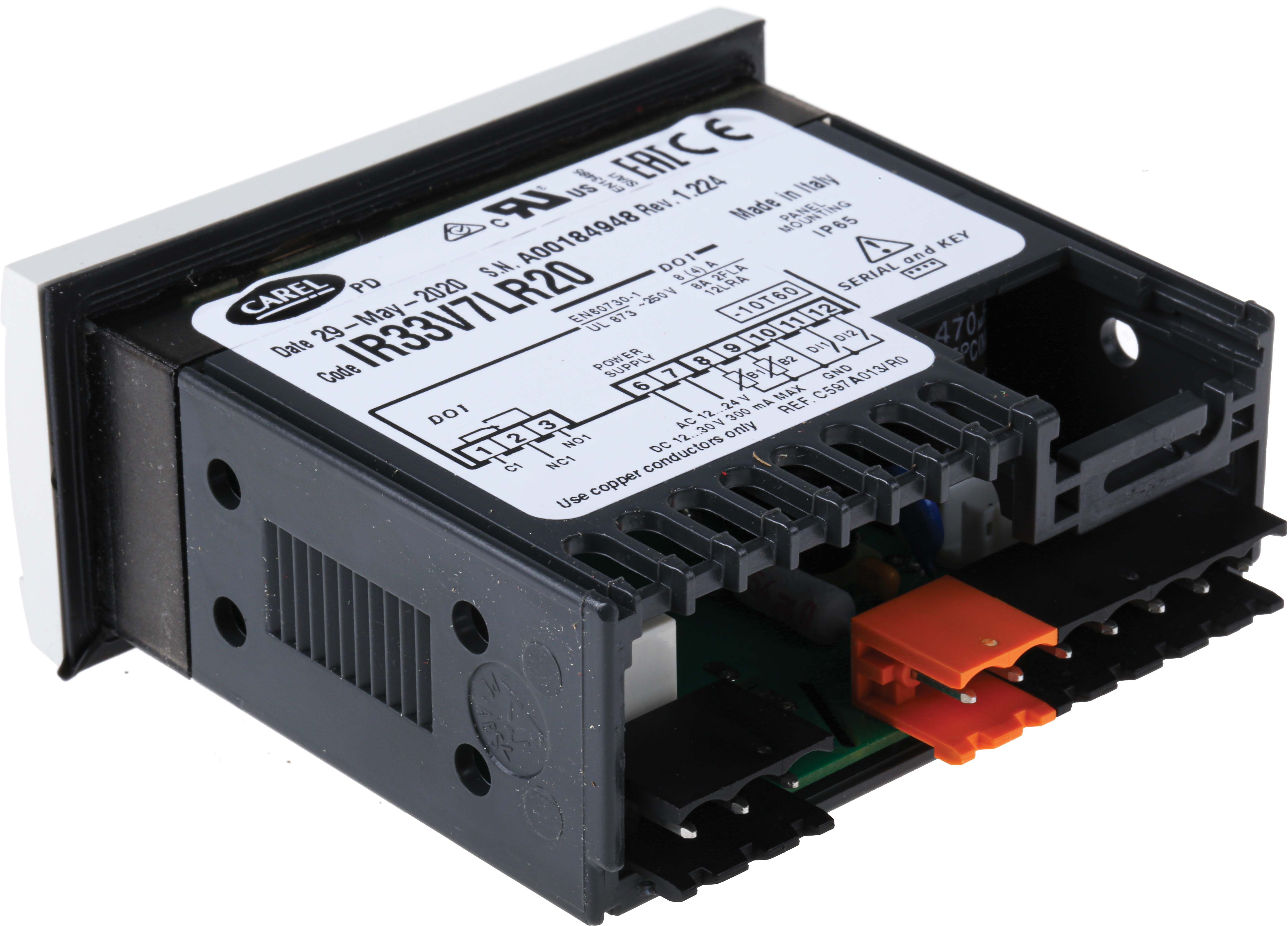 ir33v7lr20 Carel IR33-DN33 Universal Panel Mount PID Temperature Controller 2 Input, 1 Output Relay 24V ac/dc PID Controller