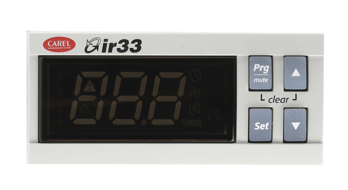 Carel IR33 Panel Mount PID Temperature Controller 2 Input, 4 Output Relay 230V PID Controller