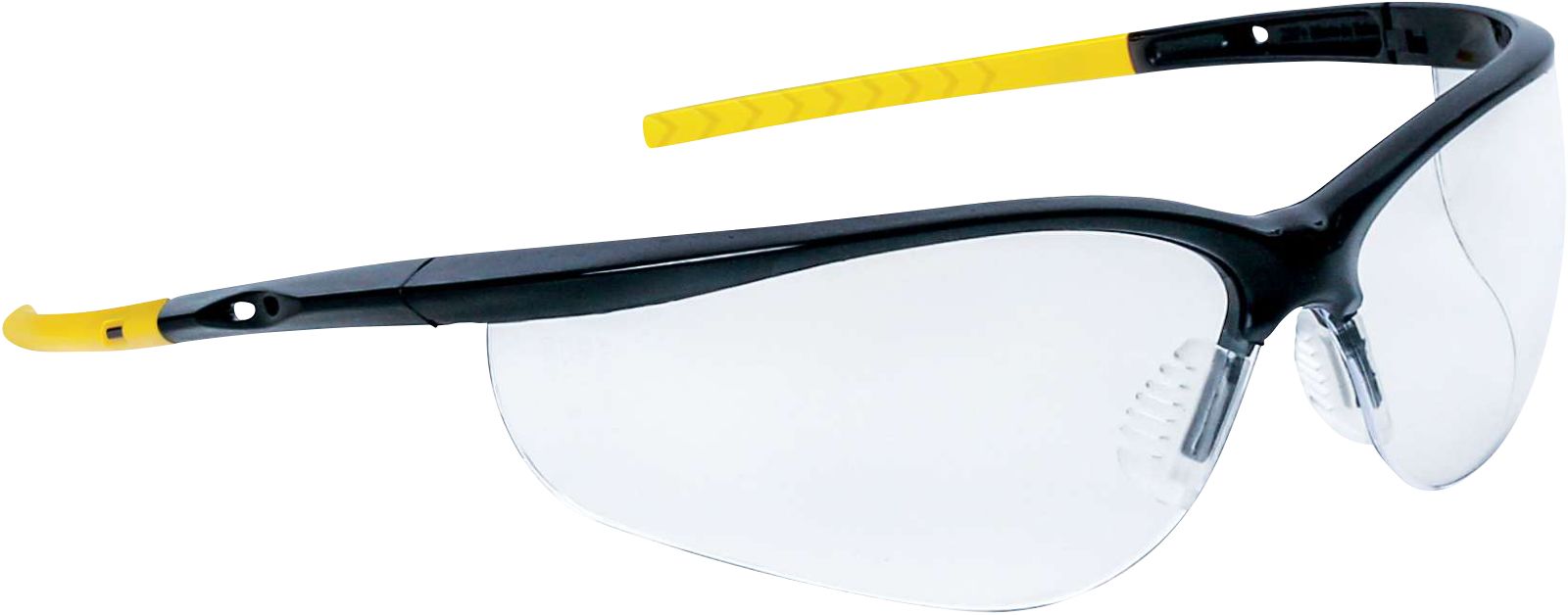 Delta Plus IRAYA Safety Glasses, Anti-Scratch, UV400, Anti-Fog Coating, Clear, Black, Yellow Polycarbonate Lens,