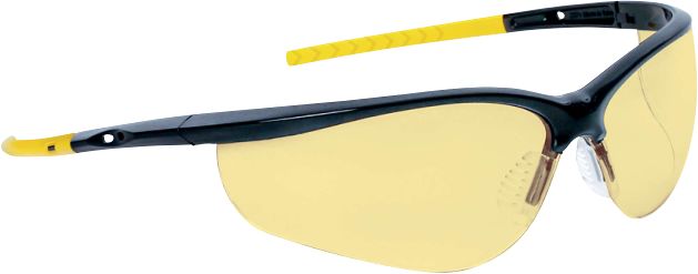 Delta Plus IRAYA Safety Glasses, Yellow, Yellow, Black Polycarbonate Lens, Polycarbonate