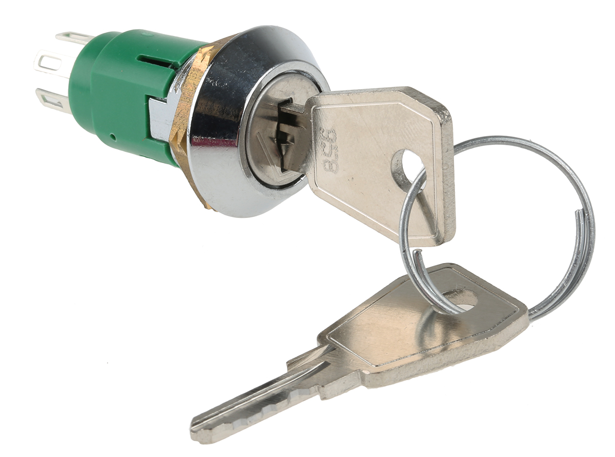 Lorlin Key Switch, DPDT, 1A 2-Way Random-Key