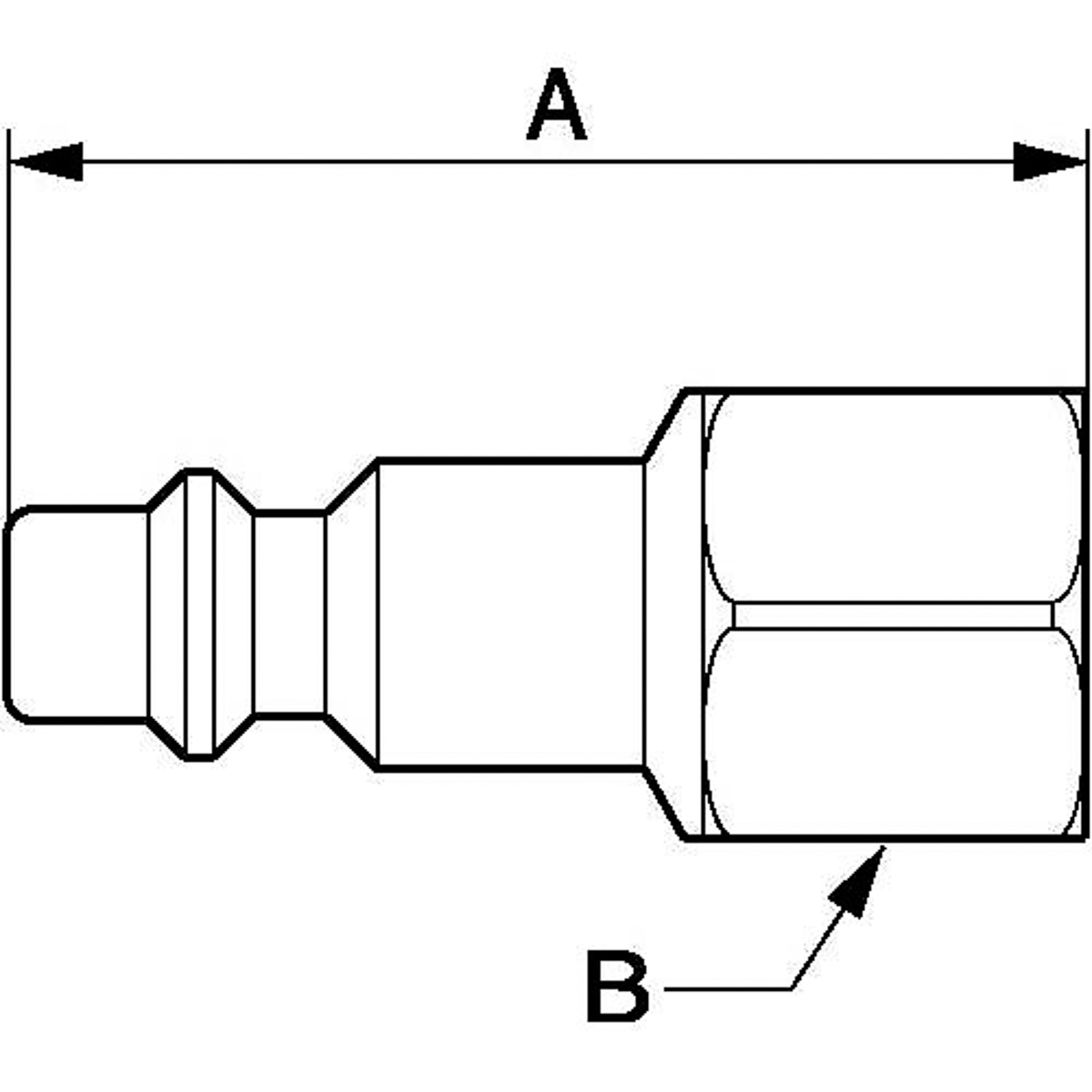 irp-086103p PREVOST Treated Steel Plug for Pneumatic Quick Connect Coupling Female BSP