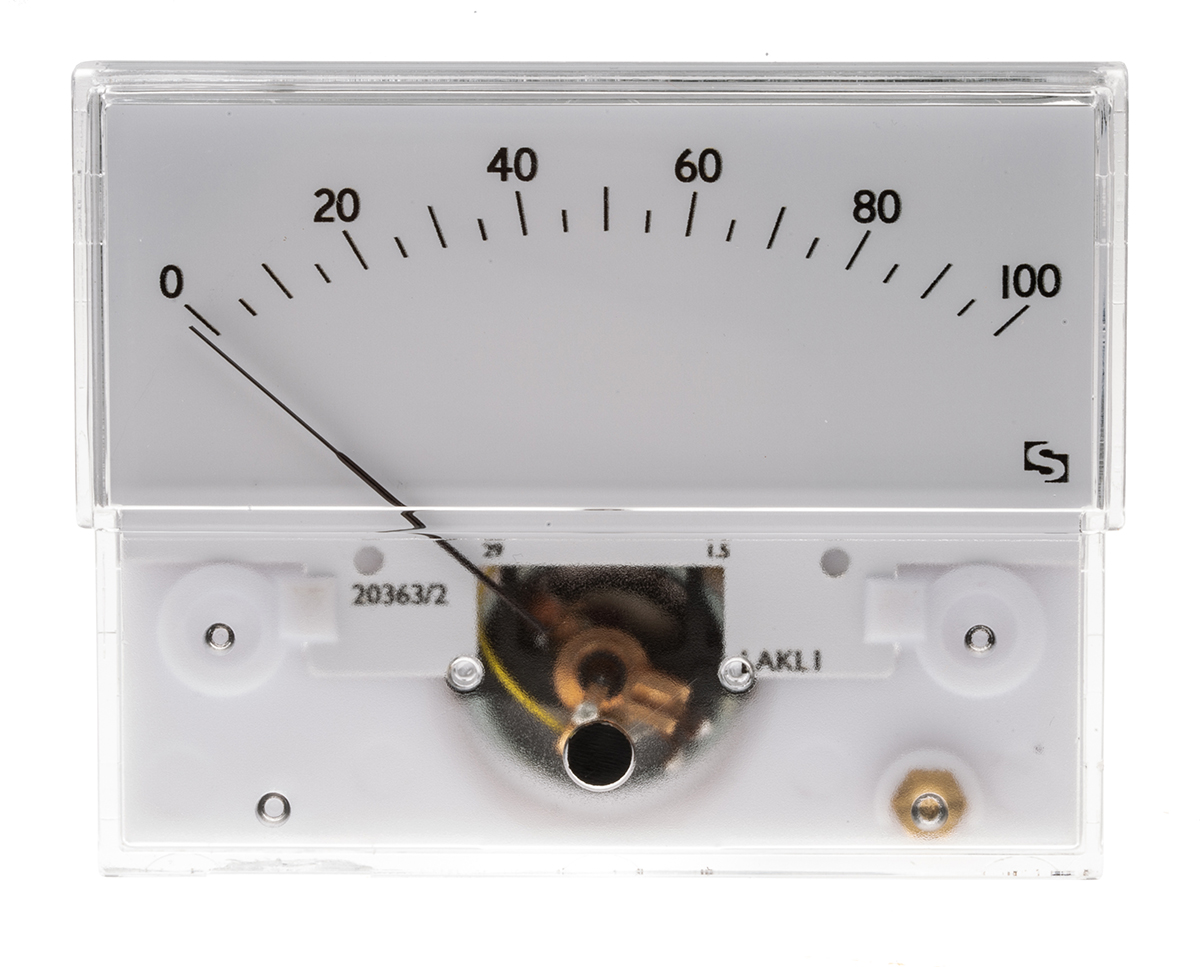 Sifam Tinsley Analogue Panel Ammeter DC, 32.3 mm x 73.7 mm, ±1.5 % Moving Coil