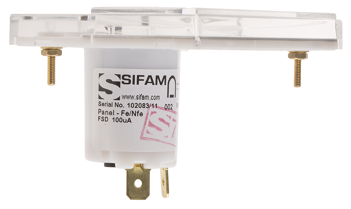 is-11002 Sifam Tinsley Analogue Panel Ammeter 25 A AC/DC, 32.3 mm x 73.7 mm, ±1.5 to ±2.5 % Moving Coil