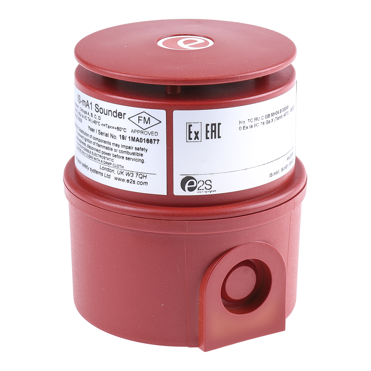 e2s IS-mA1 Series Electronic Sounder Surface, IP65, DC 28V dc, 49-Tone 100 dB @ 1m