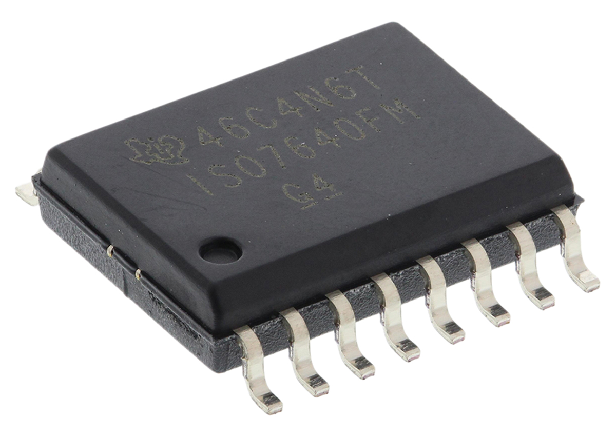 ISO7640FMDW Texas Instruments, 4-Channel Digital Isolator 150 Mbps, 4243 Vrms, 5.5 V, 16-Pin SOIC