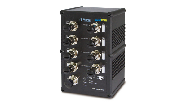 Planet ISW-800T-M12 Unmanaged 8 Port Industrial Ethernet Switch Power Over Ethernet