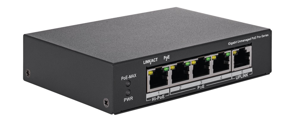 itac10101 ABUS Security-Center ITAC10101 Gigabit 4 Port Gigabit Switch Power Over Ethernet