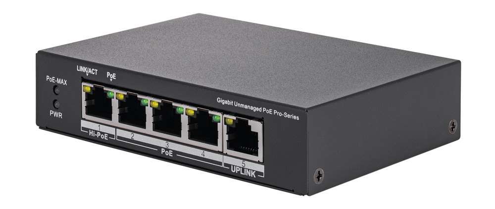 itac10101 ABUS Security-Center ITAC10101 Gigabit 4 Port Gigabit Switch Power Over Ethernet