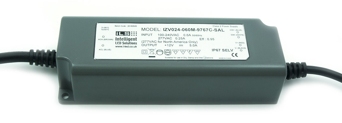 Intelligent LED Solutions LED Driver, 24V Output, 60 W Output, 1.67A 0 to 10 V PWM Resistance