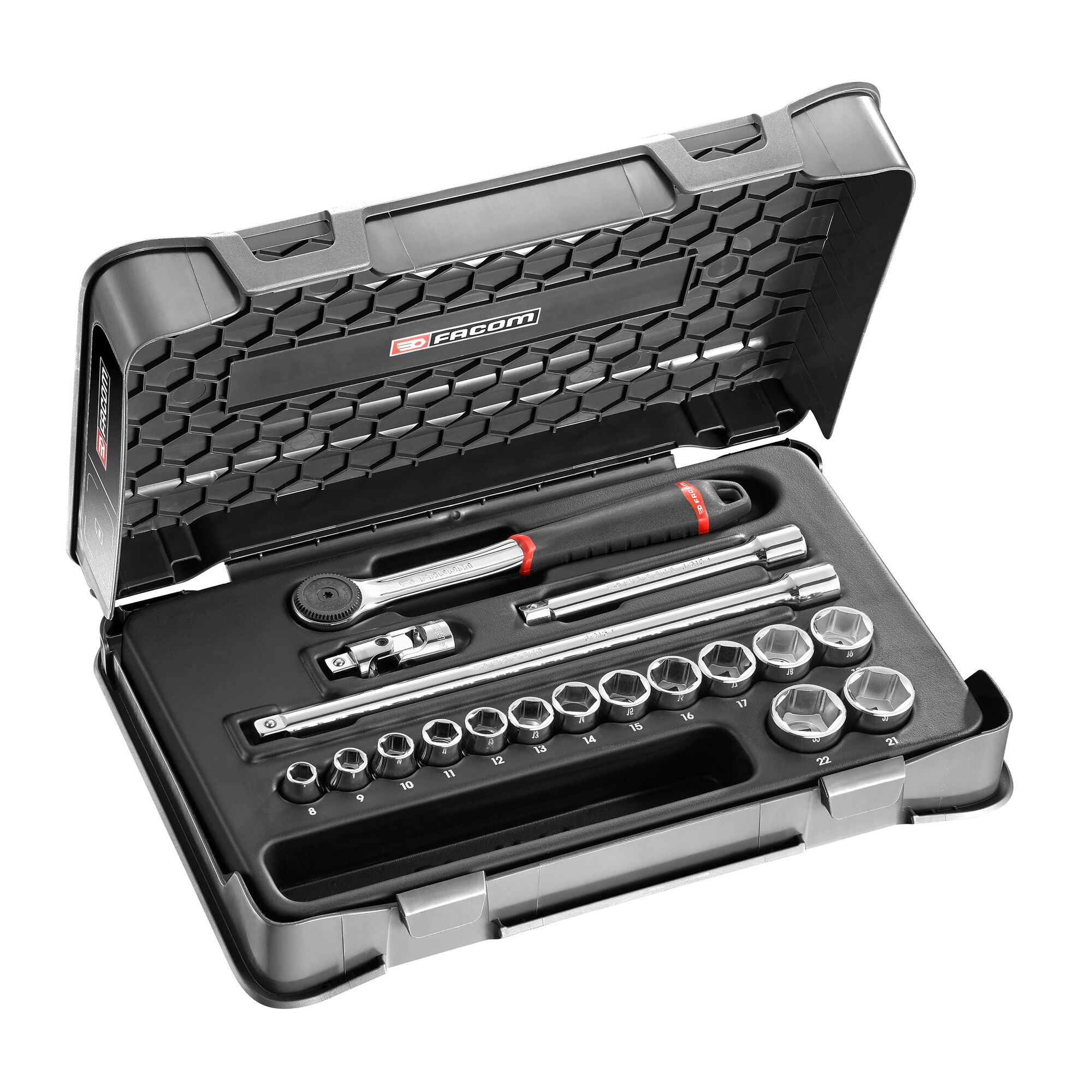 Facom 18-Piece 3/8 in Hexagon Socket Set