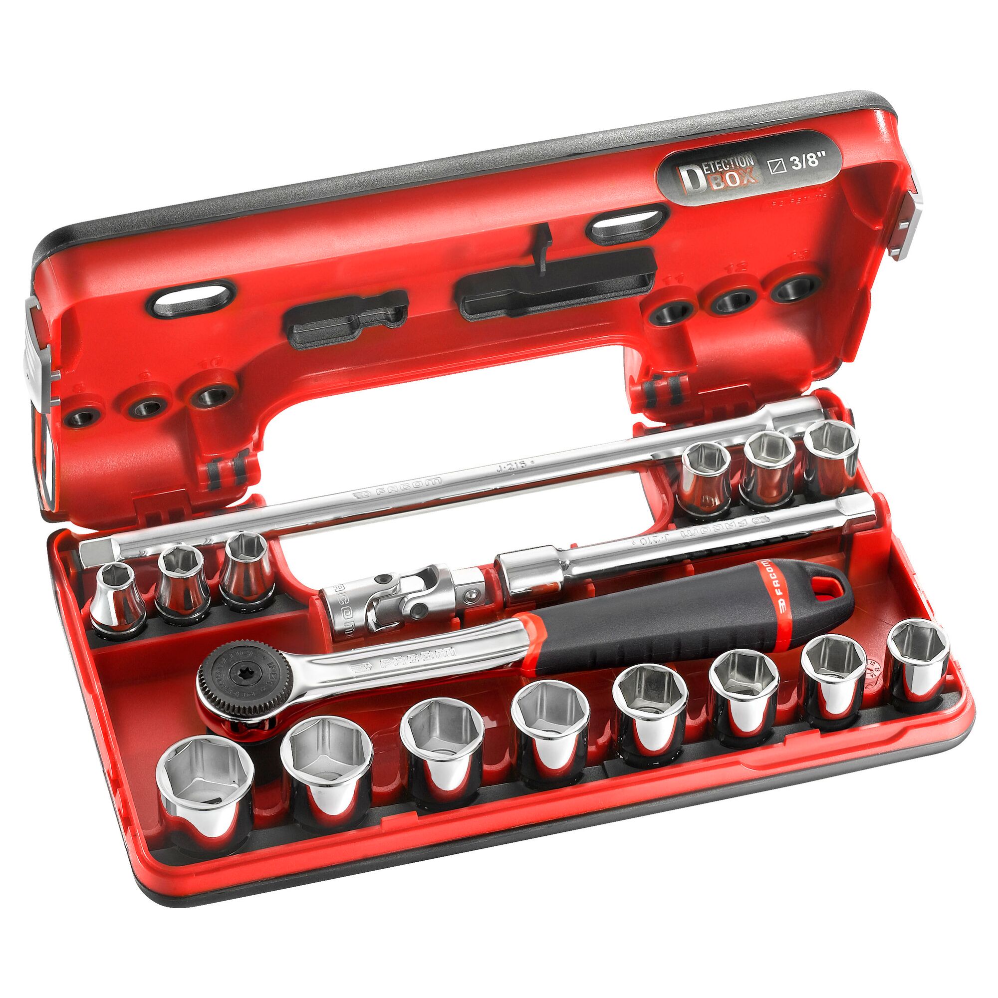 Facom 18-Piece 3/8 in Hexagon Socket Set