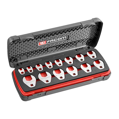 Facom 14-Piece Crow Foot Spanner Set, 15CF, 23CF, 18CF, 11CF, 21CF, 14CF, 10CF, 12CF, 17CF, 16CF, 19CF, 24CF, 13CF, 22CF