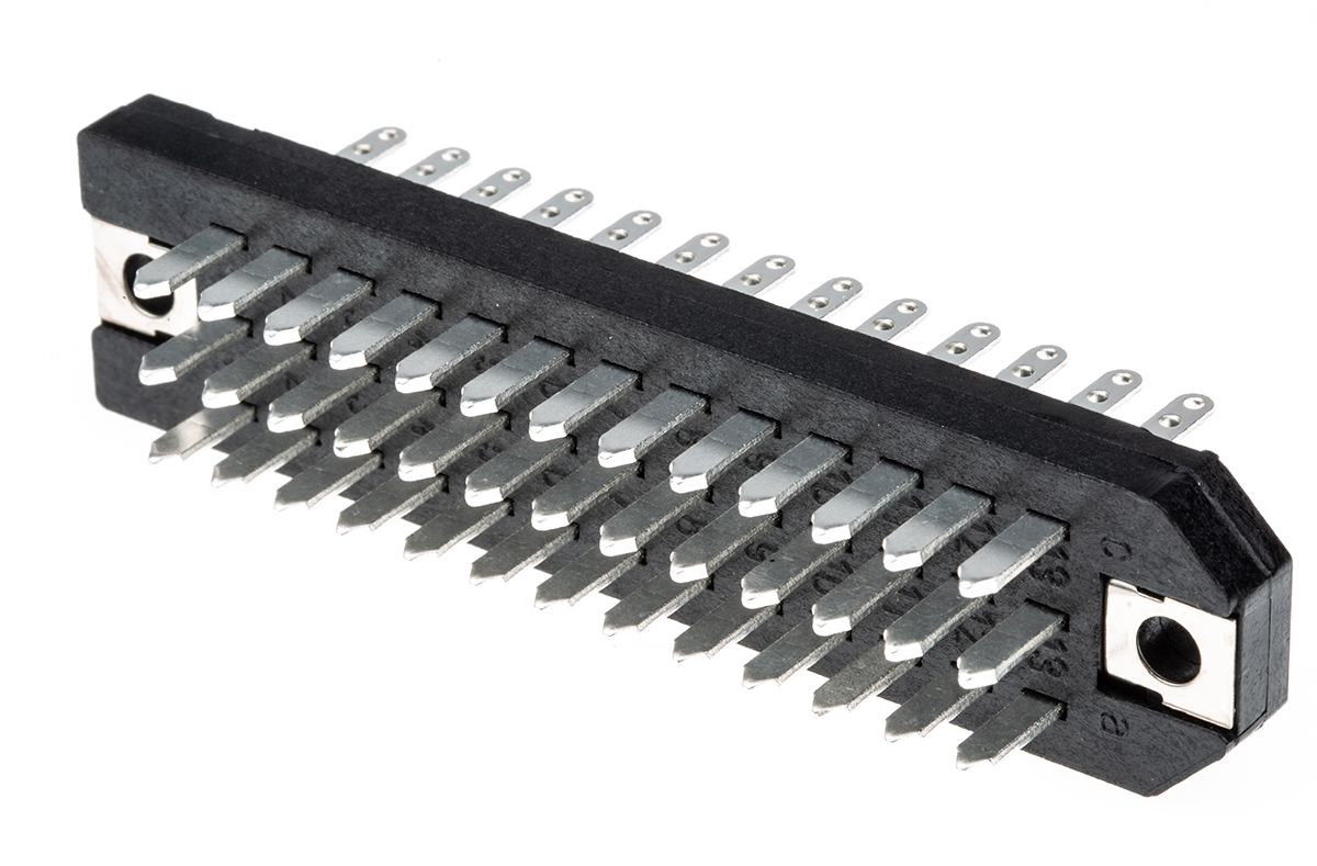 Telegartner, J000 Straight 39 Way DIN 41612 Connector 2.54 mm Pitch Male 2 Row