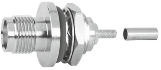 Telegartner TNC Series Panel Mount Female TNC, 50 Ω, Straight Body Solder