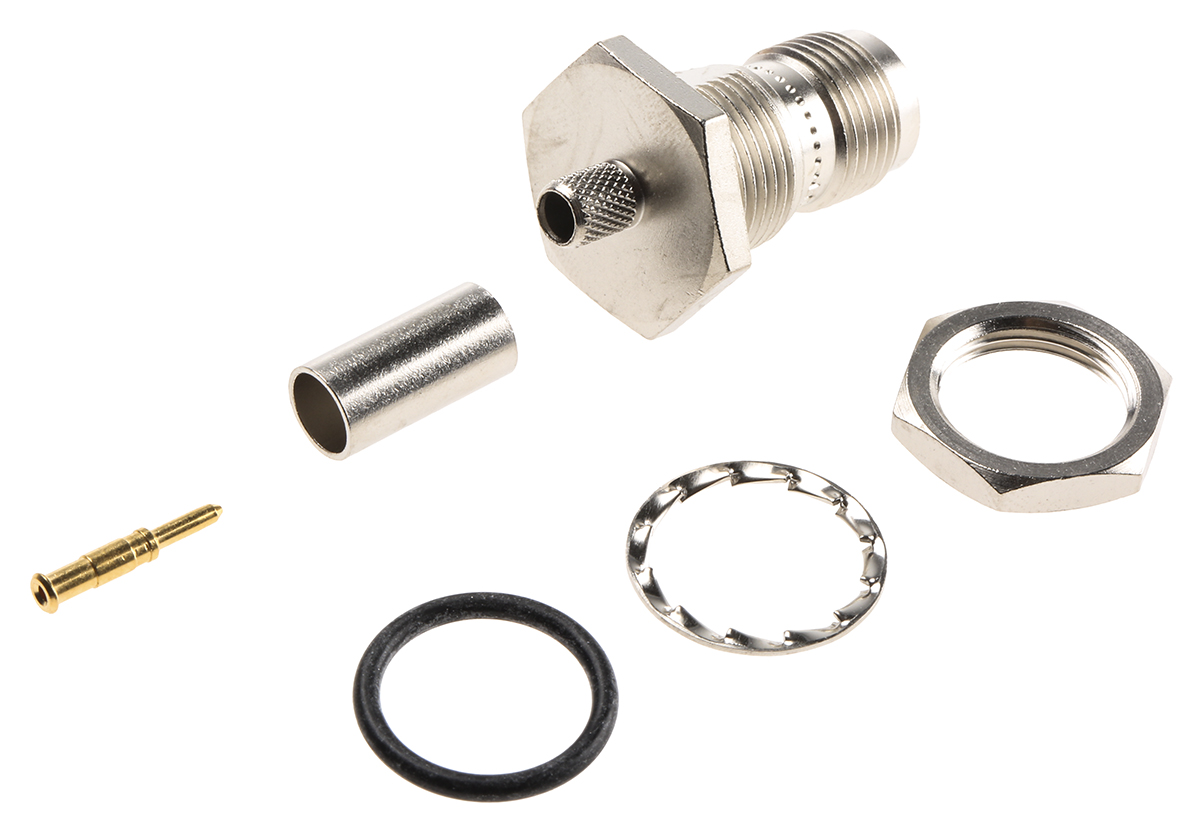 Telegartner TNC Series Panel Mount Female TNC, 50 Ω, Straight Body Crimp