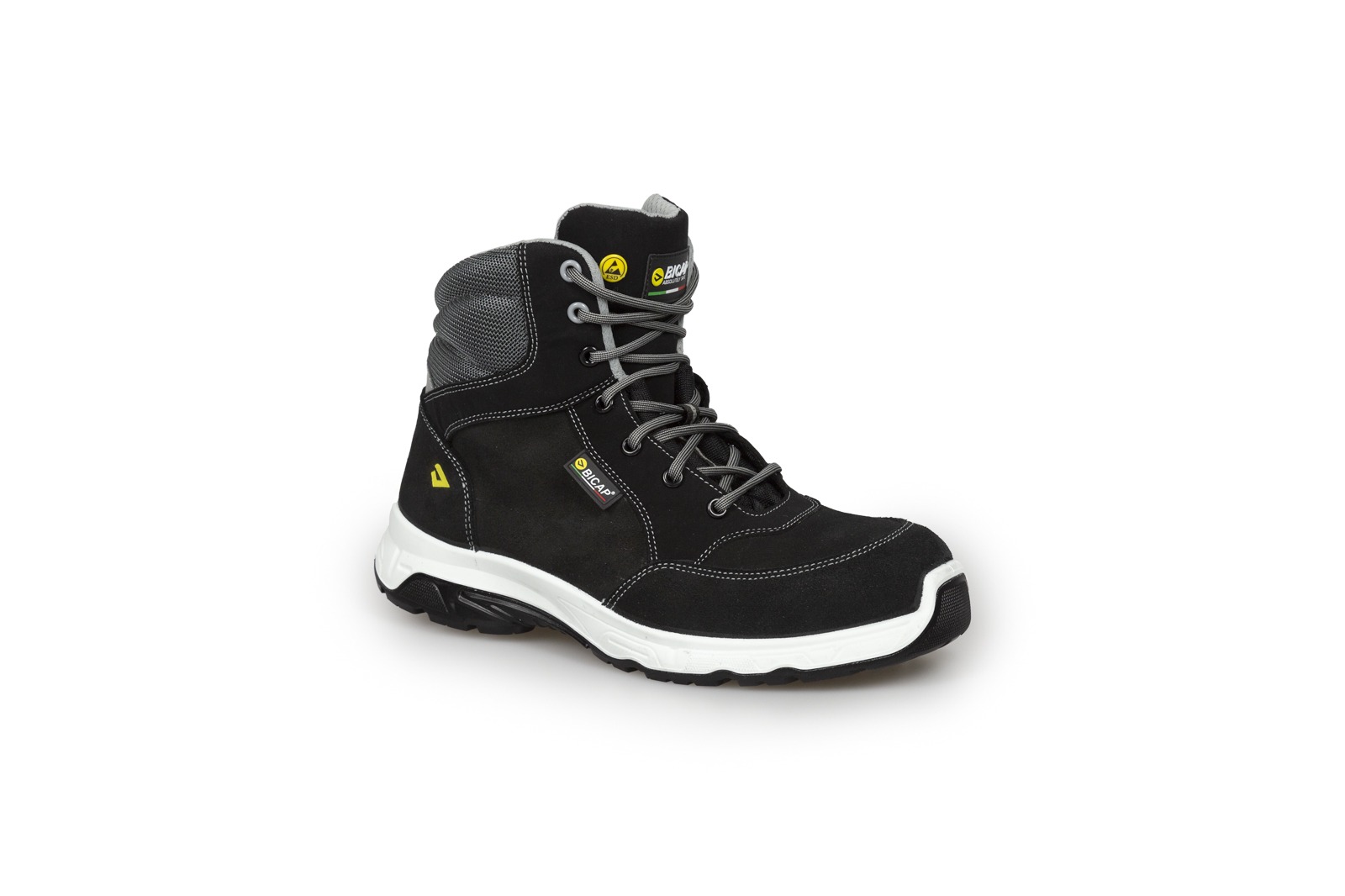 Bicap Ghost Mid Unisex Black Composite Safety Shoes, UK 2.5, EU 35