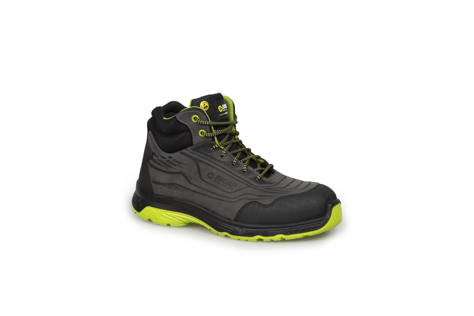 Bicap J40939 Grey Composite Toe Capped Unisex Safety Boots 9, EU 43 CE