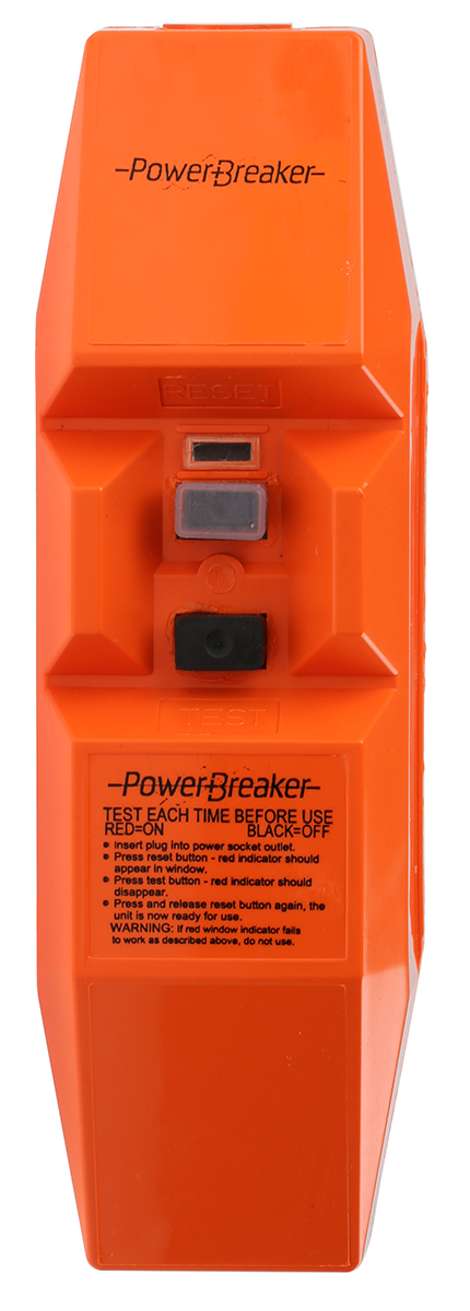 Powerbreaker Inline Mains RCD Connector Adapter, 16A 2 Pole,230V ac