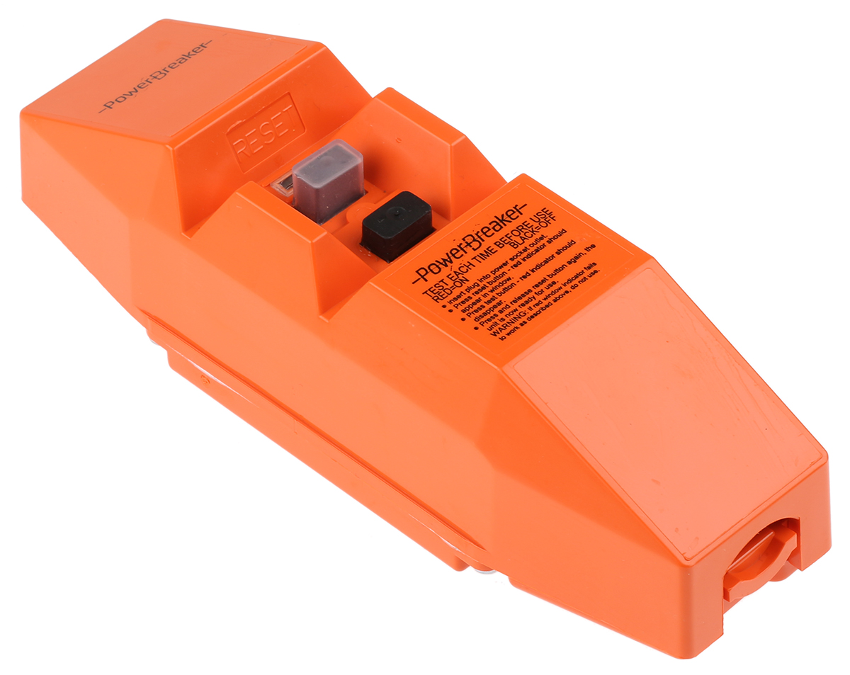 j62-t Powerbreaker Inline Mains RCD Connector Adapter, 16A 2 Pole,230V ac