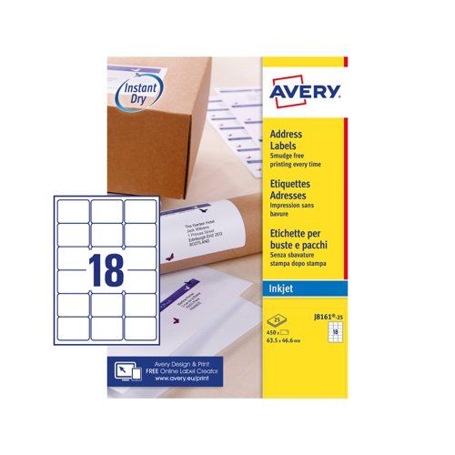 Avery White Adhesive High Visibility Label Sheet, Pack of 25 Per Pack