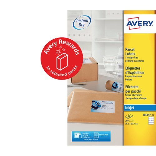 Avery White Adhesive High Visibility Label Sheet, Pack of 25 Per Pack