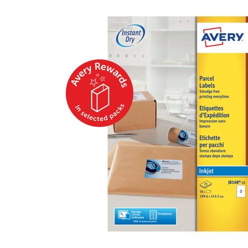 Avery White Adhesive High Visibility Label Sheet, Pack of 25 Per Pack