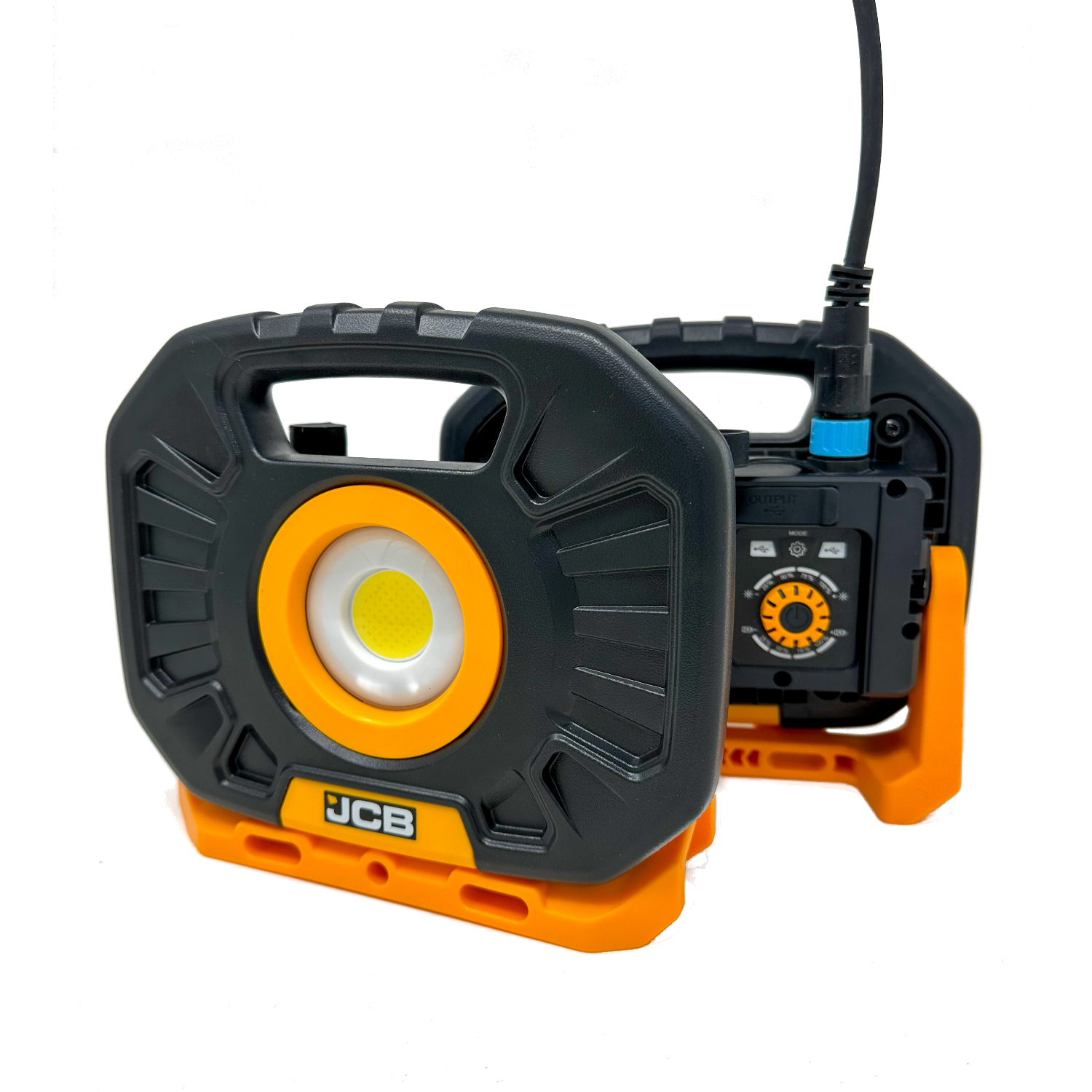jcb-rs-tuffdualkit JCB Rechargeable LED Floodlight Work Light, 2500 lm, 3-Pin (Global), Type C - EU Plug, 110V, 240 V, IP65
