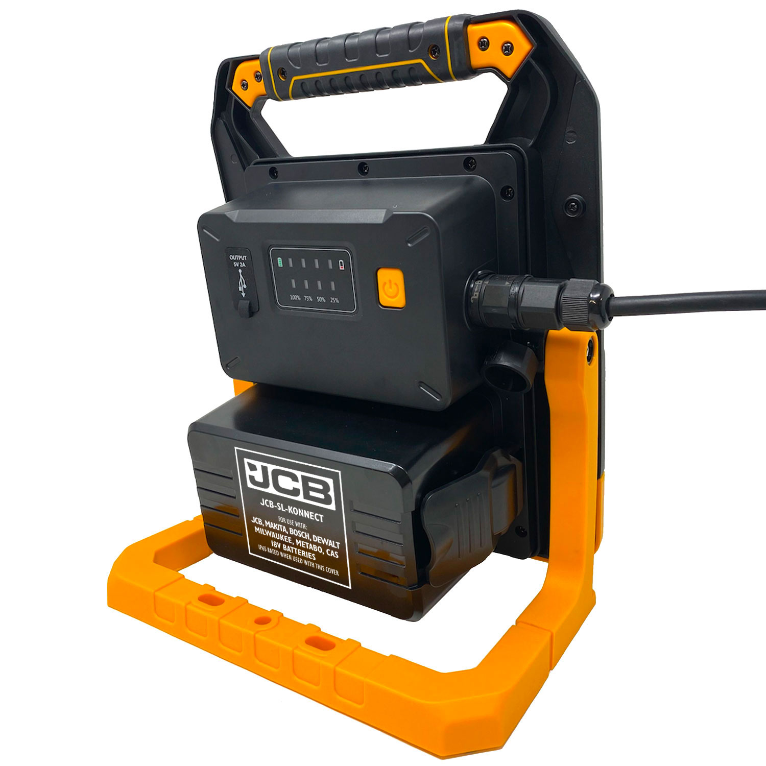 jcb-sl-konnect65 JCB LED Industrial Site Light Work Light, 6500 lm, 3-Pin (Global), Type C - EU Plug, 100V, 240 V, IP65