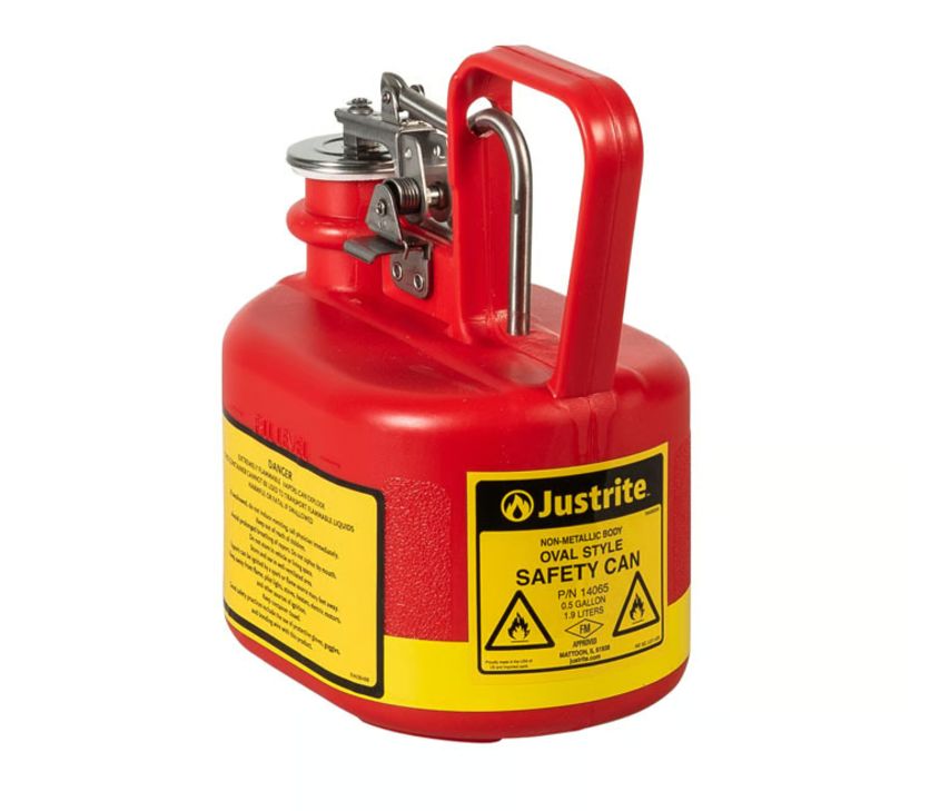 Justrite Polyethylene Polyethylene Safety Can, 0.5gal