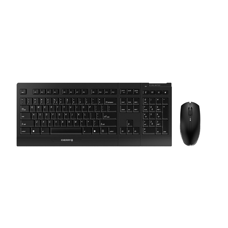 Cherry CHERRY B.UNLIMITED 3.0 Wireless Ergonomic Keyboard & Mouse Set, QWERTY (EU), Black