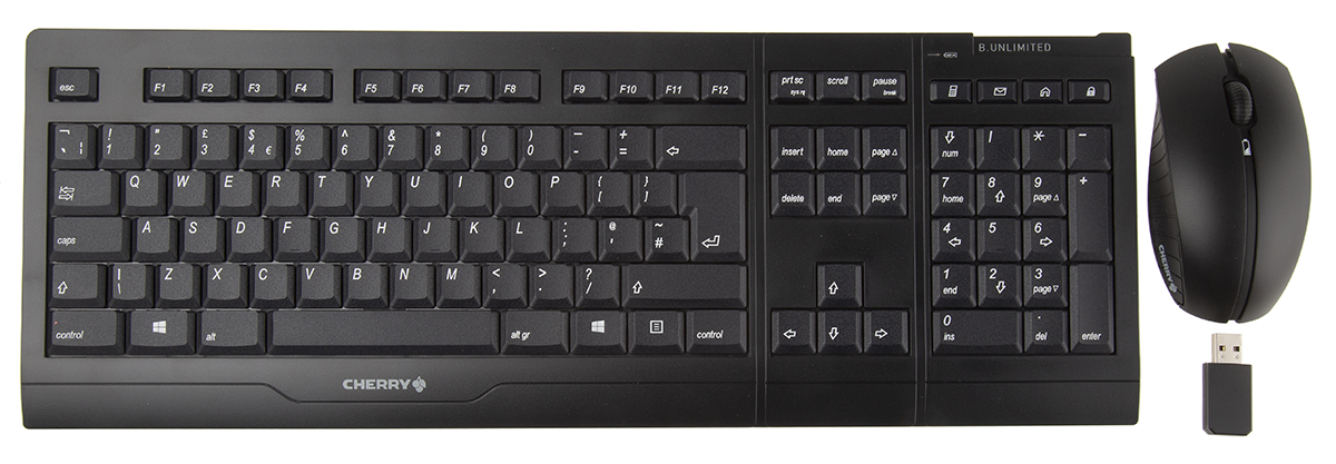 Cherry B.Unlimited 3.0 Wireless Standard Keyboard & Mouse Set, QWERTY (UK), Black