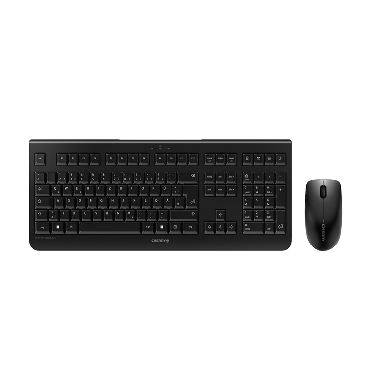 Cherry CHERRY DW 3000 Wireless Ergonomic Keyboard & Mouse Set, QWERTZ (German), Black