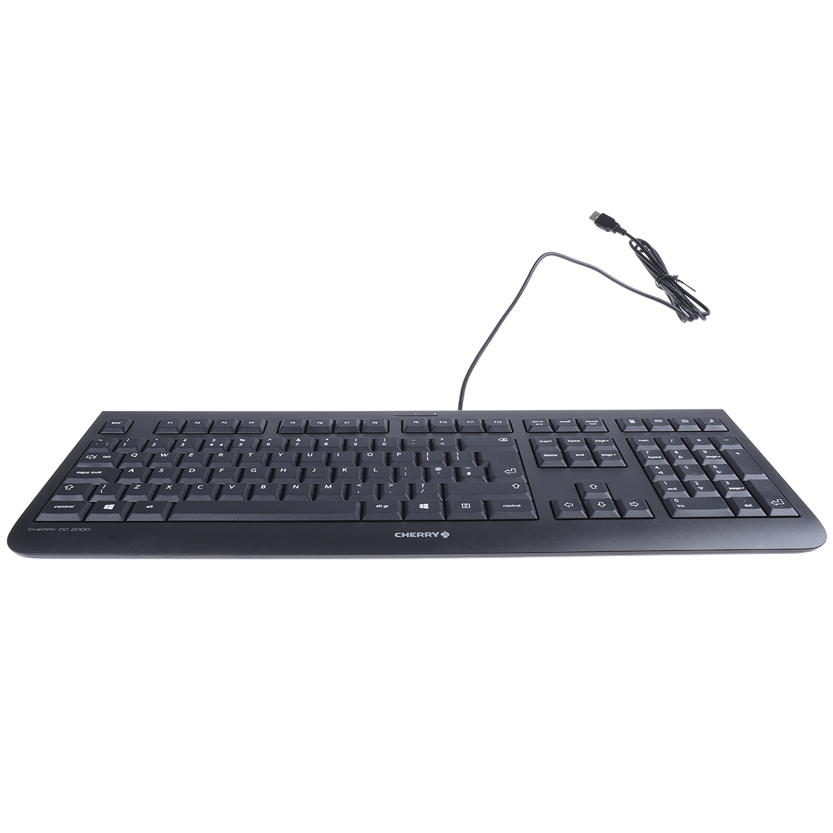jd-0800gb-2 Cherry DC 2000 Wired Standard Keyboard & Mouse Set, QWERTY (UK), Black